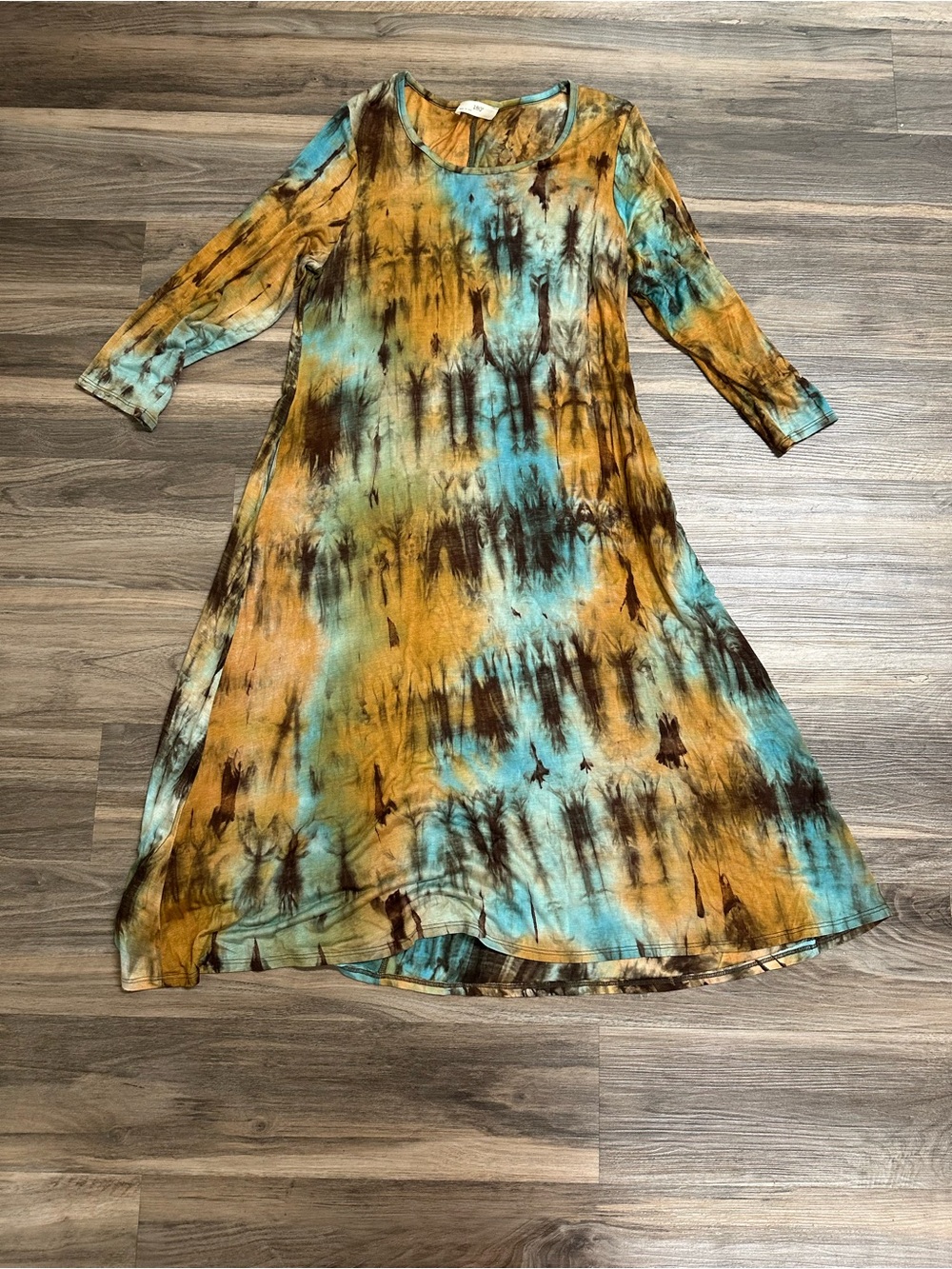 180 Multi Colored Tie Dye Boho Dress